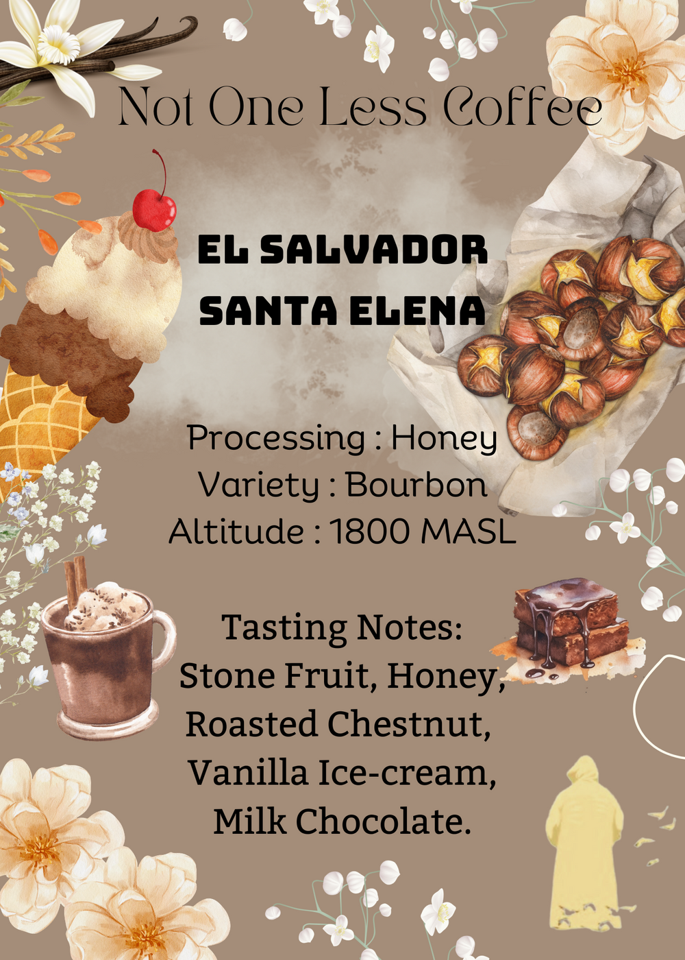 [♥糖炒栗子/牛奶朱古力/雲尼拿雪糕] El Salvador - Santa Elena - Honey - Bourbon