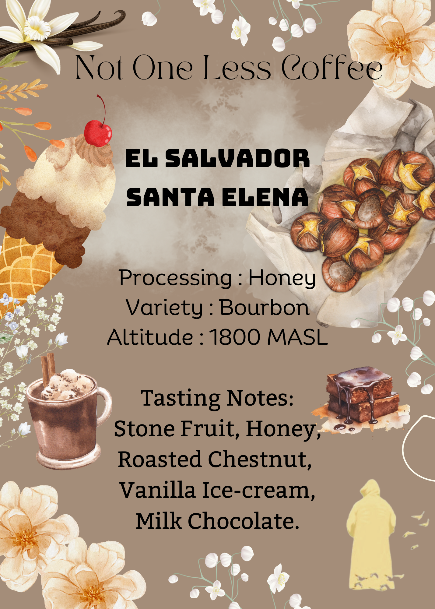 [♥糖炒栗子/牛奶朱古力/雲尼拿雪糕] El Salvador - Santa Elena - Honey - Bourbon