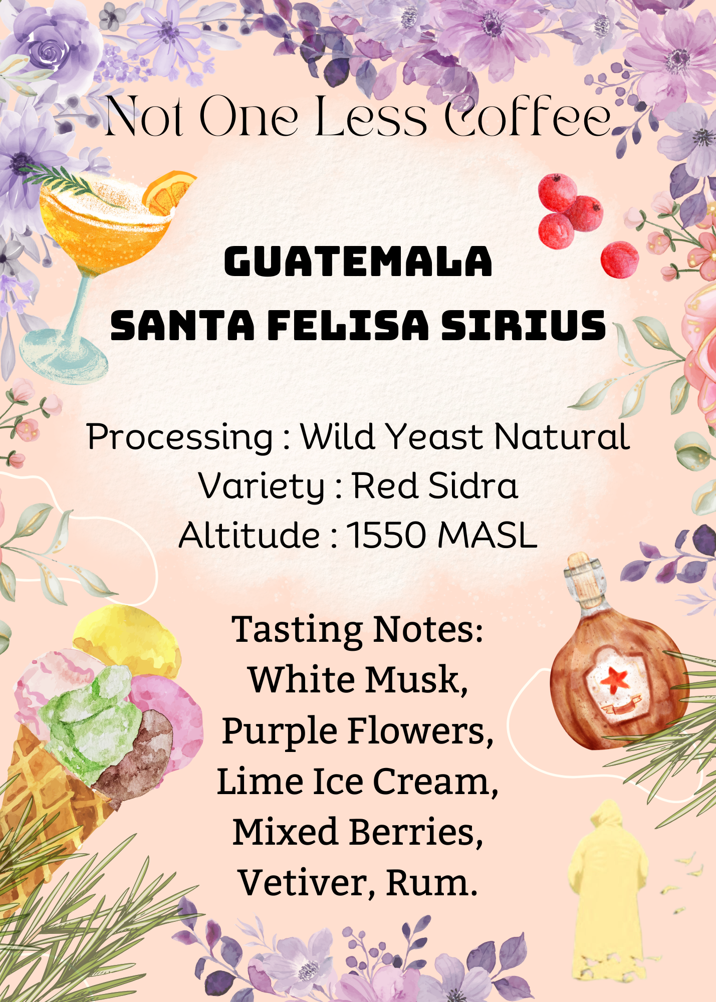 [♥白麝香/雜莓雪糕/岩蘭草] Guatemate - Santa Felisa Sirius - Wild Yeast Natural - Red Sidra