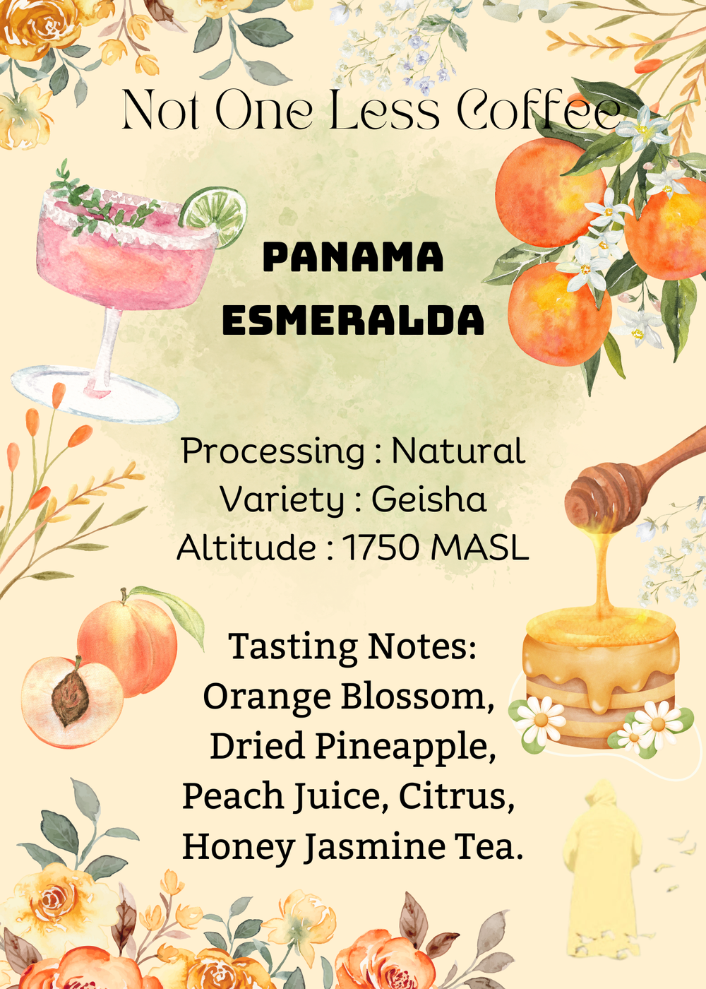 [♥野薑花/鳳梨乾/蜂蜜茉莉茶] Panama - Esmeralda - El Velo - Natural - Geisha