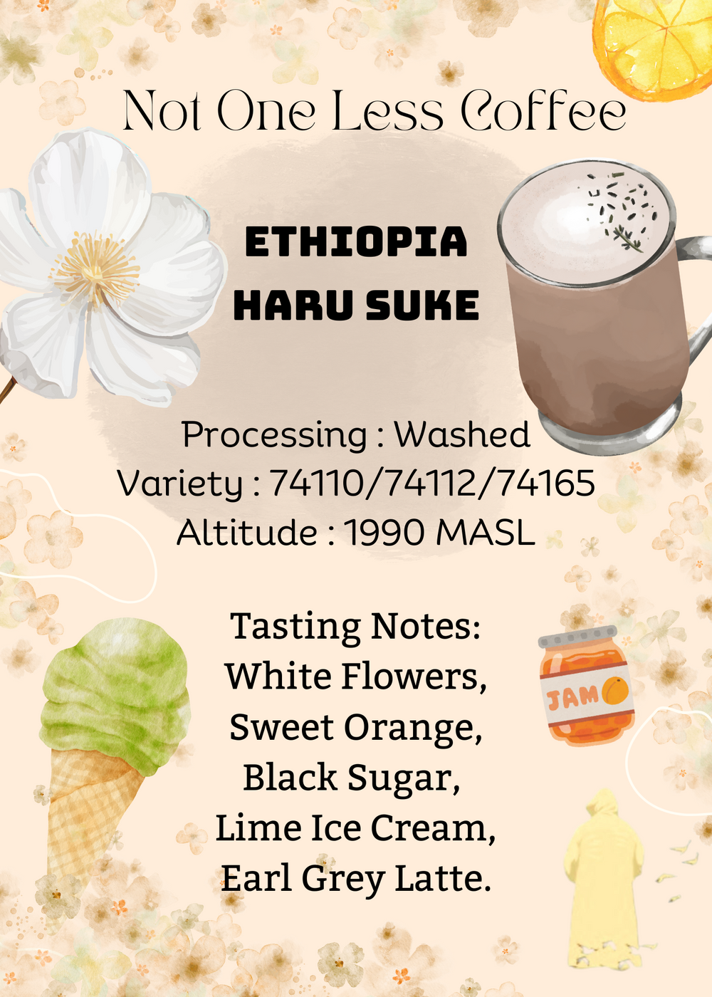 [♥白花香/青檸雪糕/伯爵奶茶] Ethiopia - Haru Suke - Washed - 74110 / 74112 / 74165