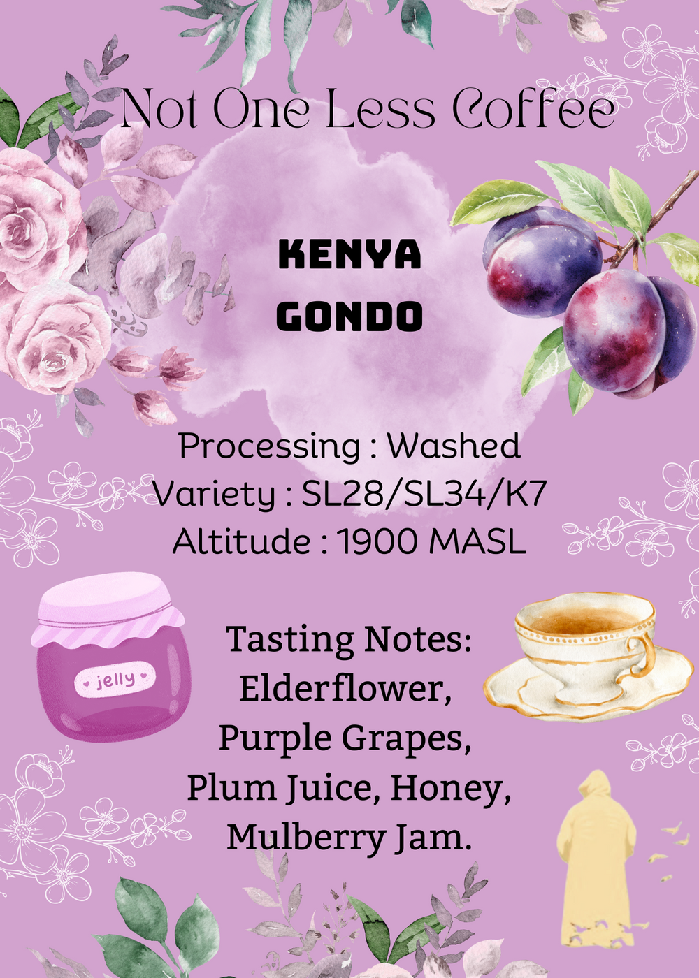 [♥接骨木花/紫葡萄/烏梅汁] Kenya - Gondo - Washed - SL28/SL34/K7