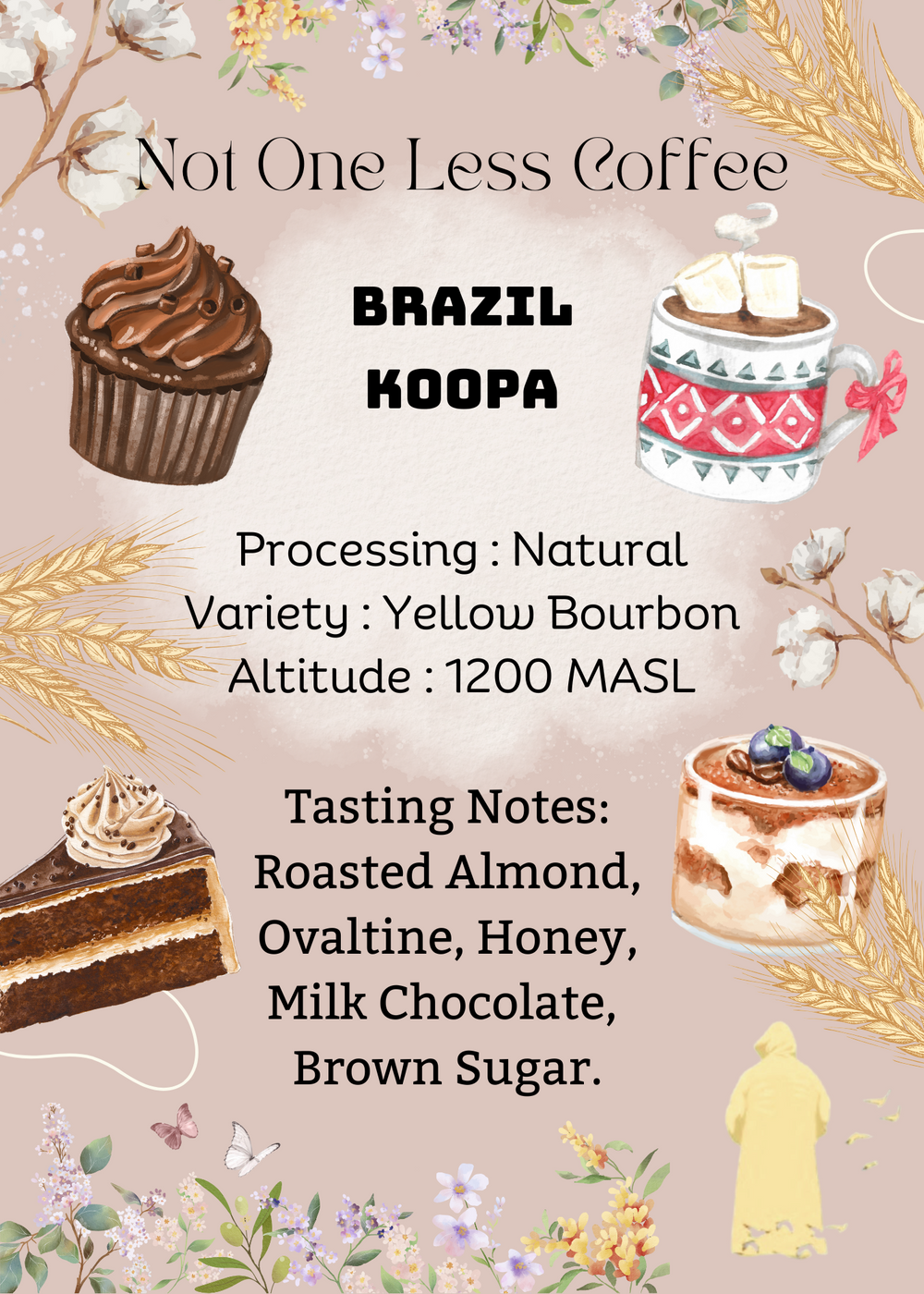[♥阿華田/朱古力蛋糕/黑糖] Brazil - Koopa - Natural - Yellow Bourbon