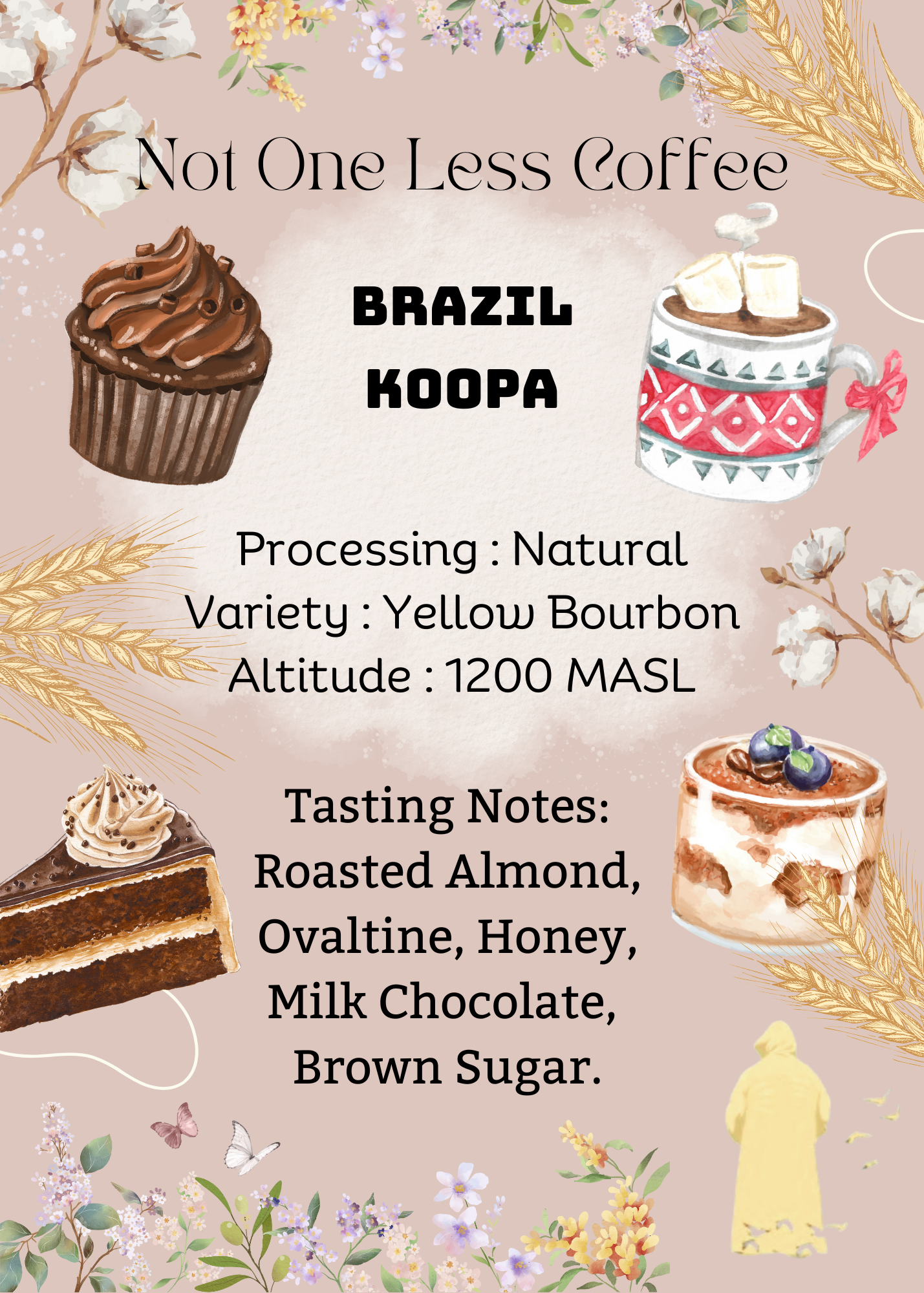[♥阿華田/朱古力蛋糕/黑糖] Brazil - Koopa - Natural - Yellow Bourbon