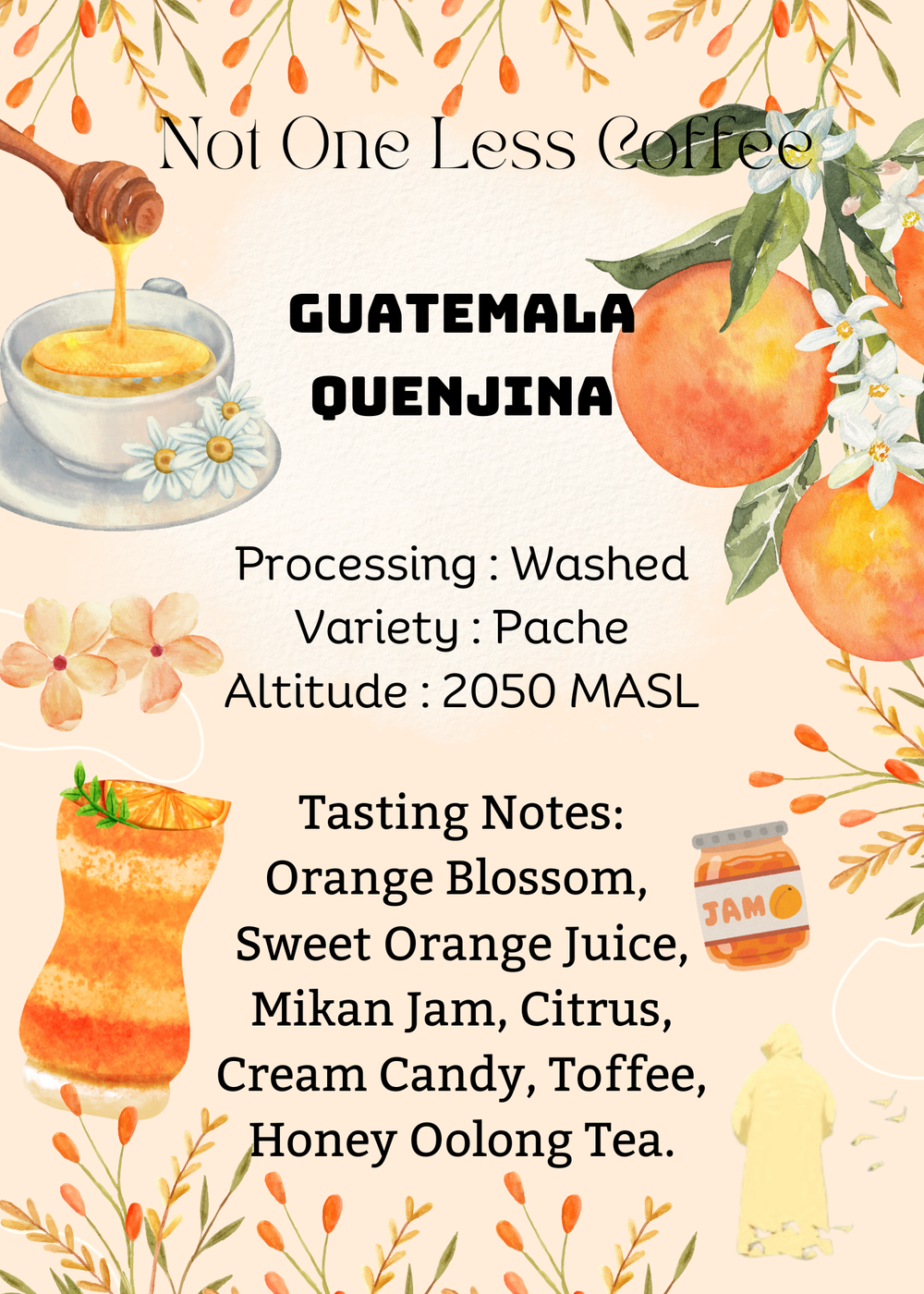 [♥橙花香/蜜柑軟糖/烏龍茶] Guatemala - Quenjina - Washed - Pache