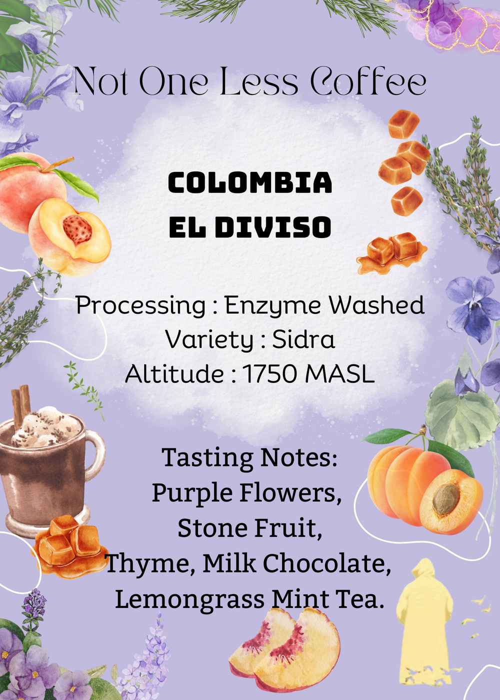 [♥紫羅蘭/水蜜桃/薄荷香茅] Colombia - El Diviso - Enzyme Washed - Sidra