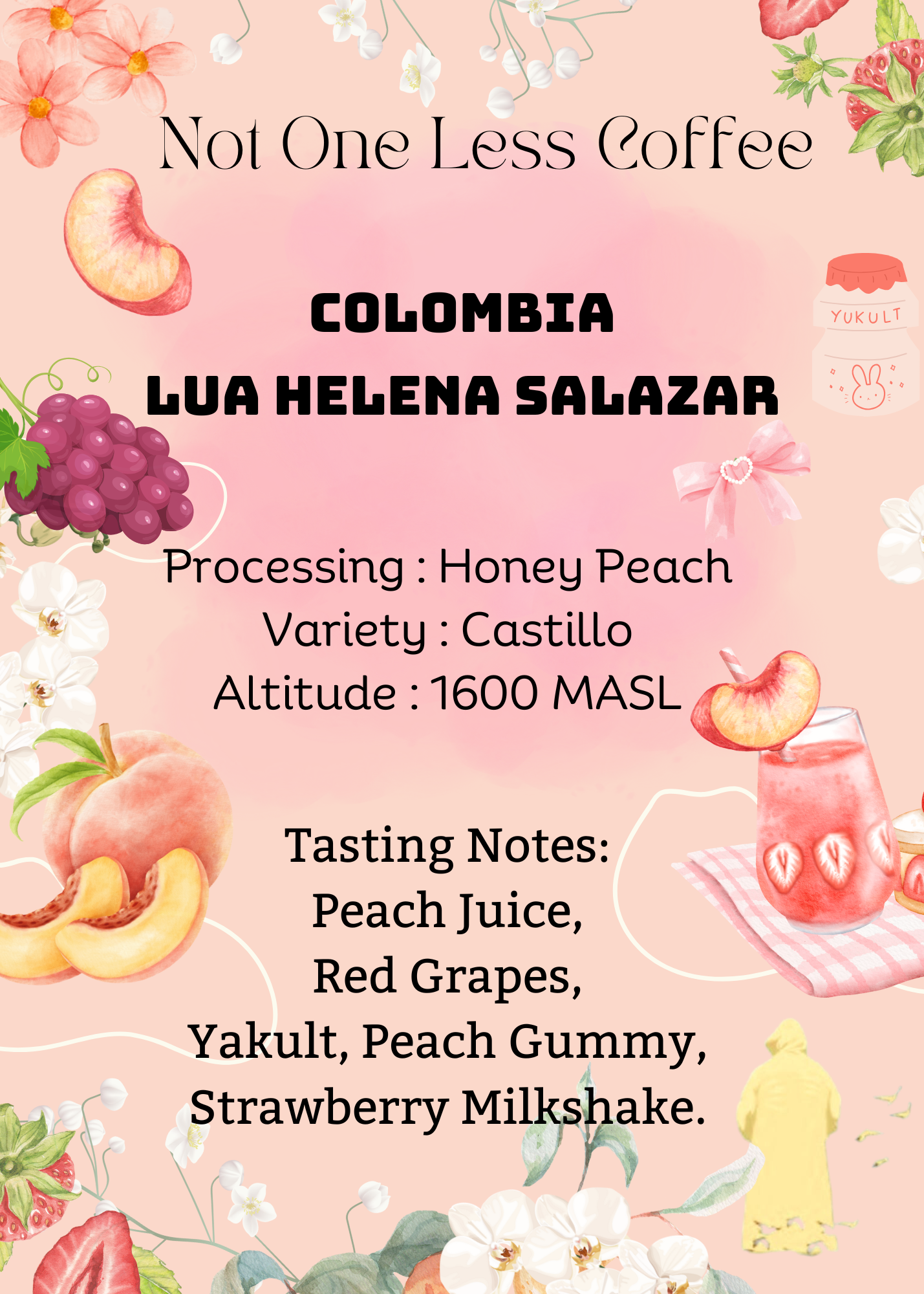[♥水蜜桃奶昔/草莓果醬/益力多] Colombia - Luz Helena Salazar - Honey Peach - Castillo