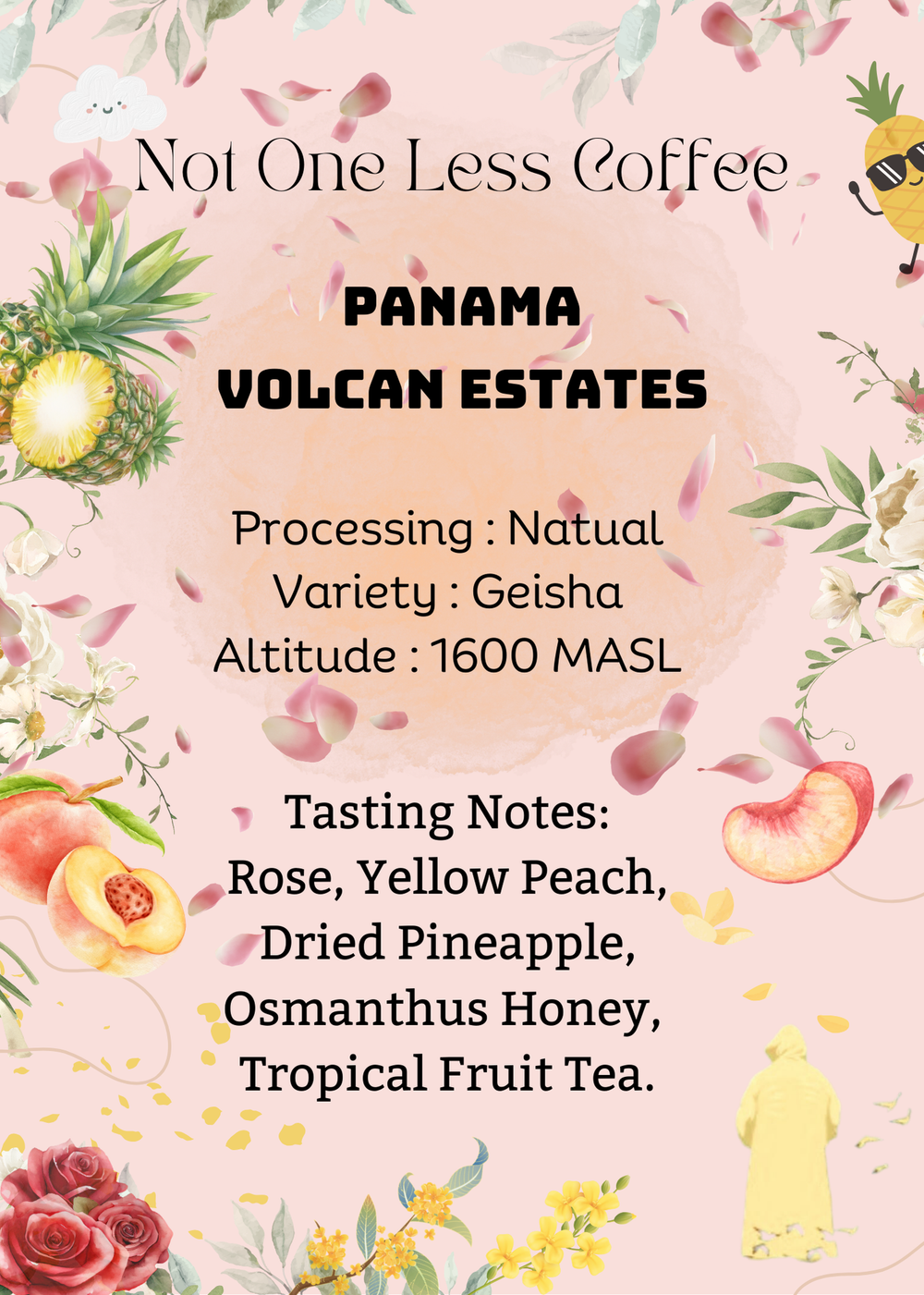 [♥玫瑰花/鳳梨乾/桂花蜜] Panama - Volcan Estates - Natural - Geisha